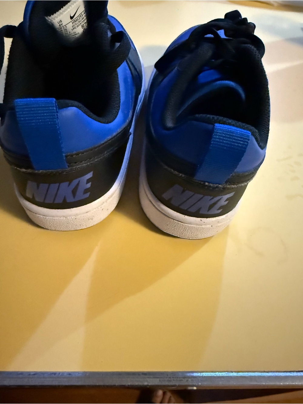 Nike Boys court borough  Blue and Black Low-Top Sneakers - Picture 3 of 4